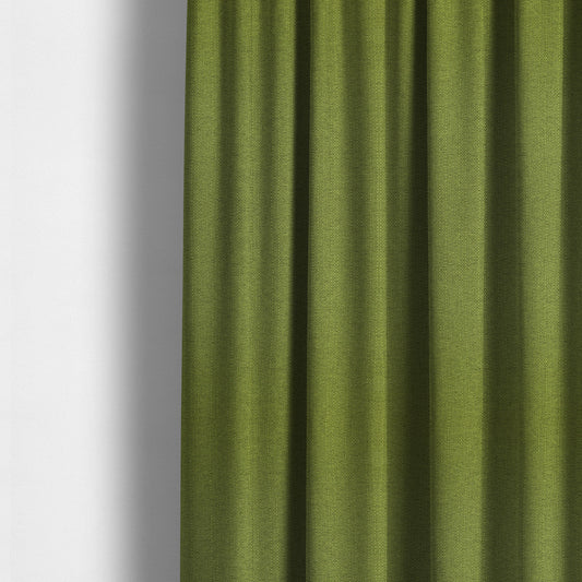 Devon Textured Woven Upholstery Chenille Fabric In Green Colour - Made To Measure Curtains