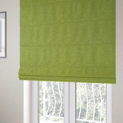 Devon Textured Woven Upholstery Chenille Fabric In Green Colour - Roman Blinds