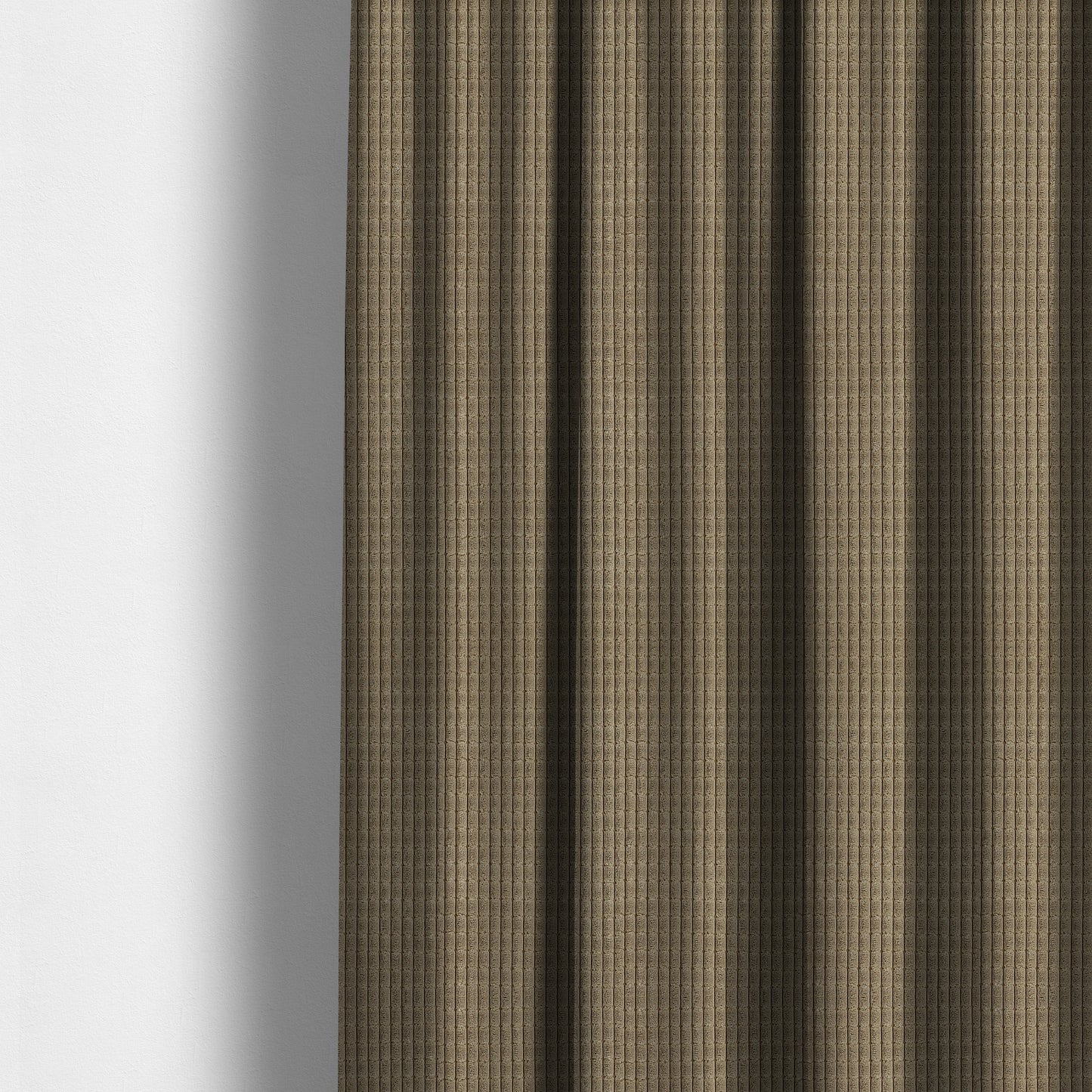 Didcot Brick Effect Corduroy Fabric In Mink Colour - Made To Measure Curtains