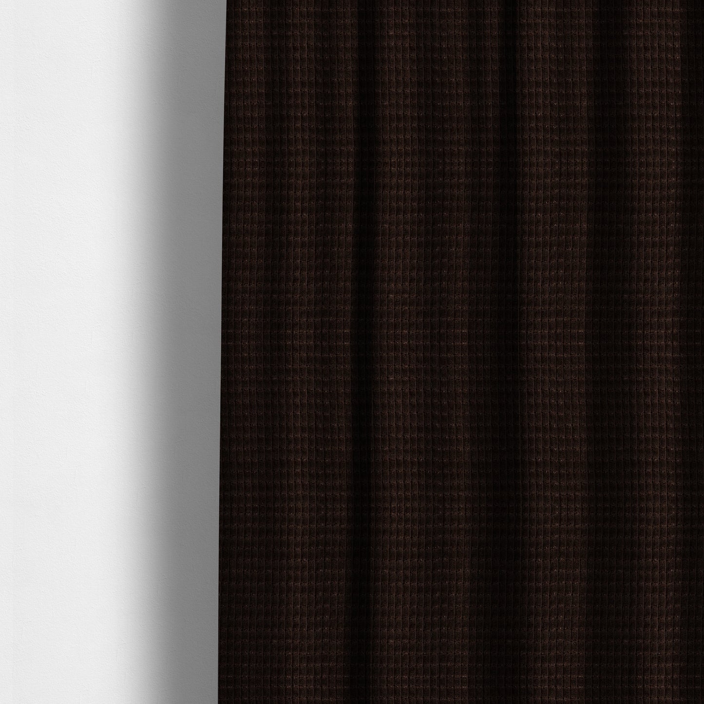 Didcot Brick Effect Corduroy Fabric In Chocolate Colour - Made To Measure Curtains