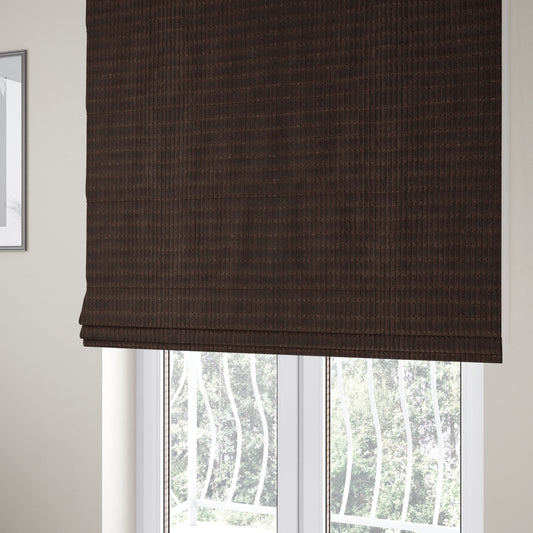 Didcot Brick Effect Corduroy Fabric In Chocolate Colour - Roman Blinds