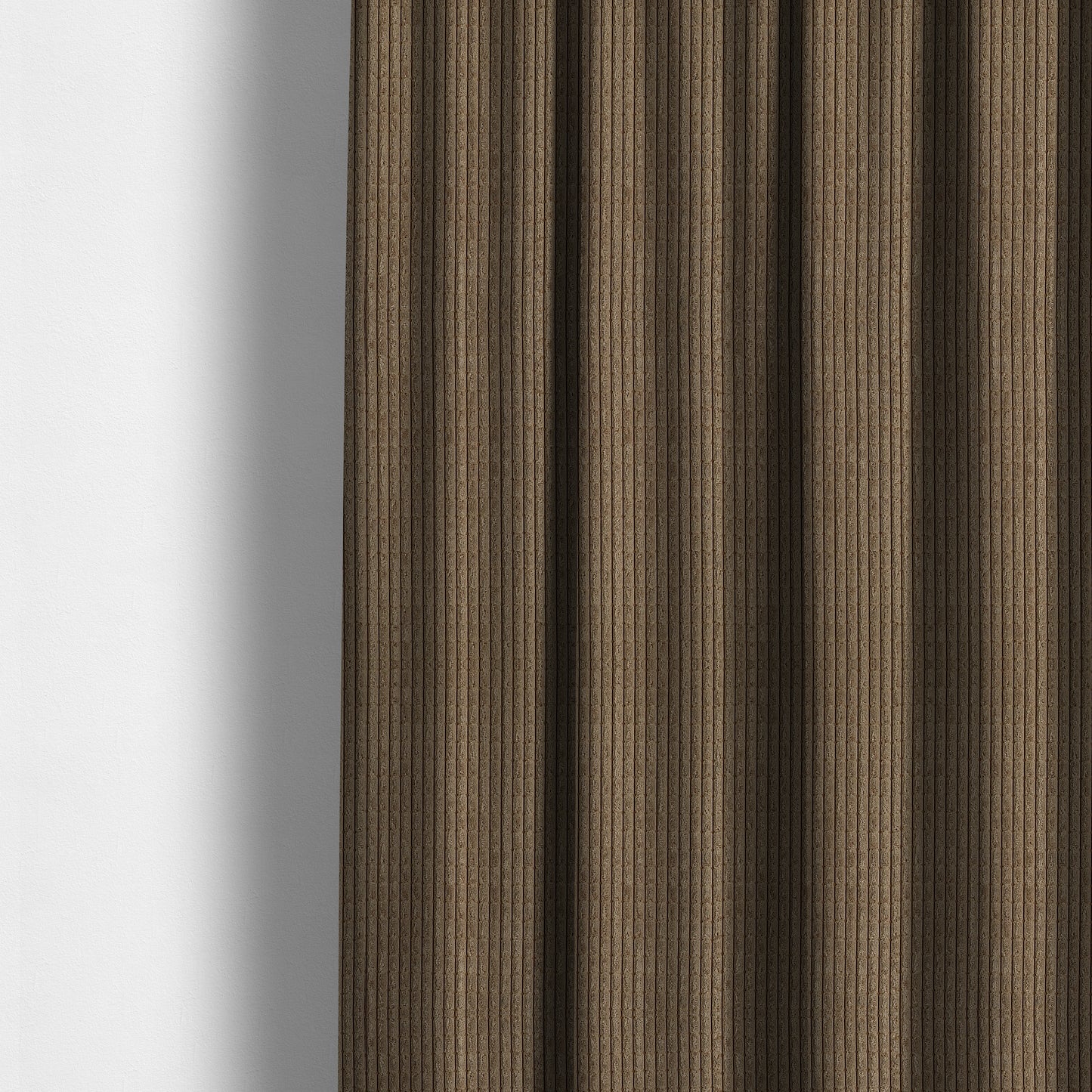 Didcot Brick Effect Corduroy Fabric In Mocha Colour - Made To Measure Curtains