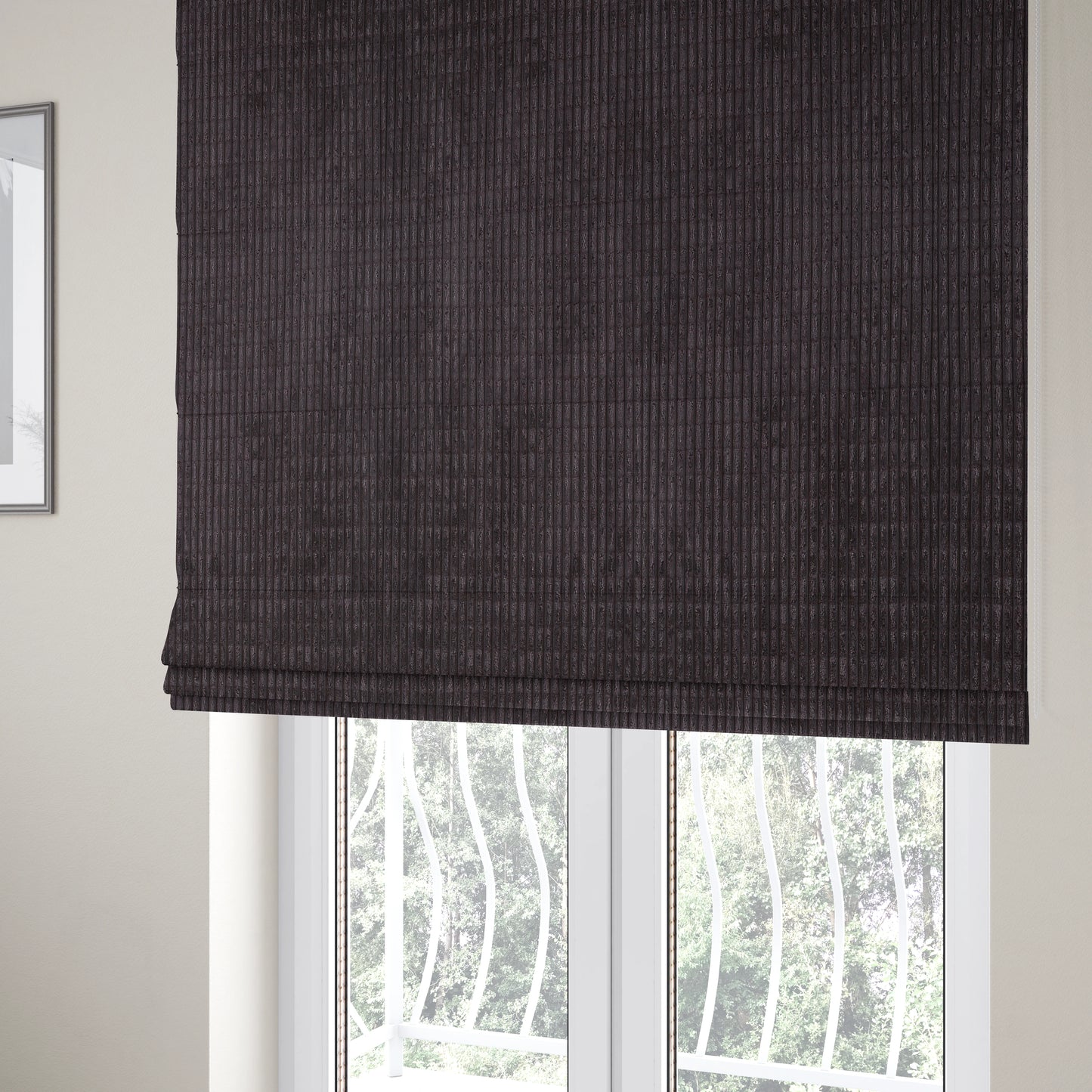 Didcot Brick Effect Corduroy Fabric In Purple Colour - Roman Blinds