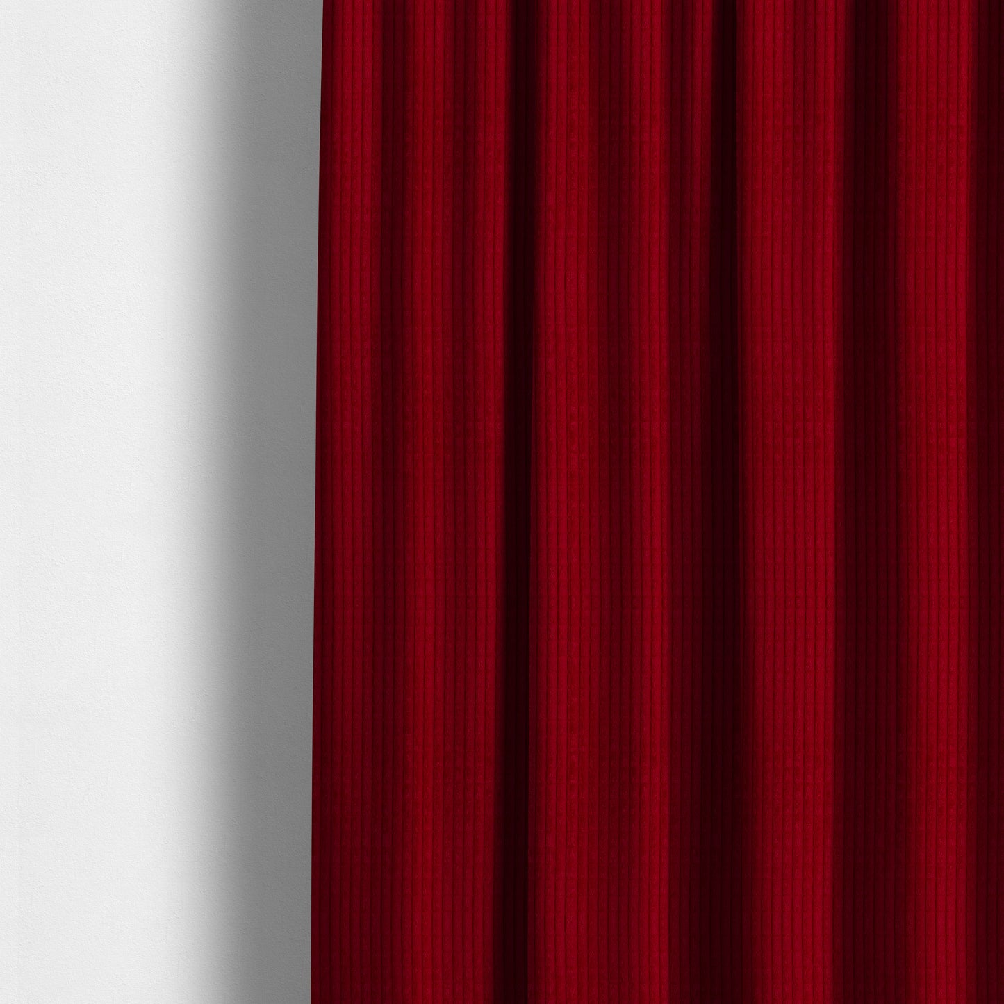 Didcot Brick Effect Corduroy Fabric In Red Colour - Made To Measure Curtains