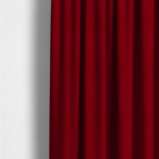 Didcot Brick Effect Corduroy Fabric In Red Colour - Made To Measure Curtains