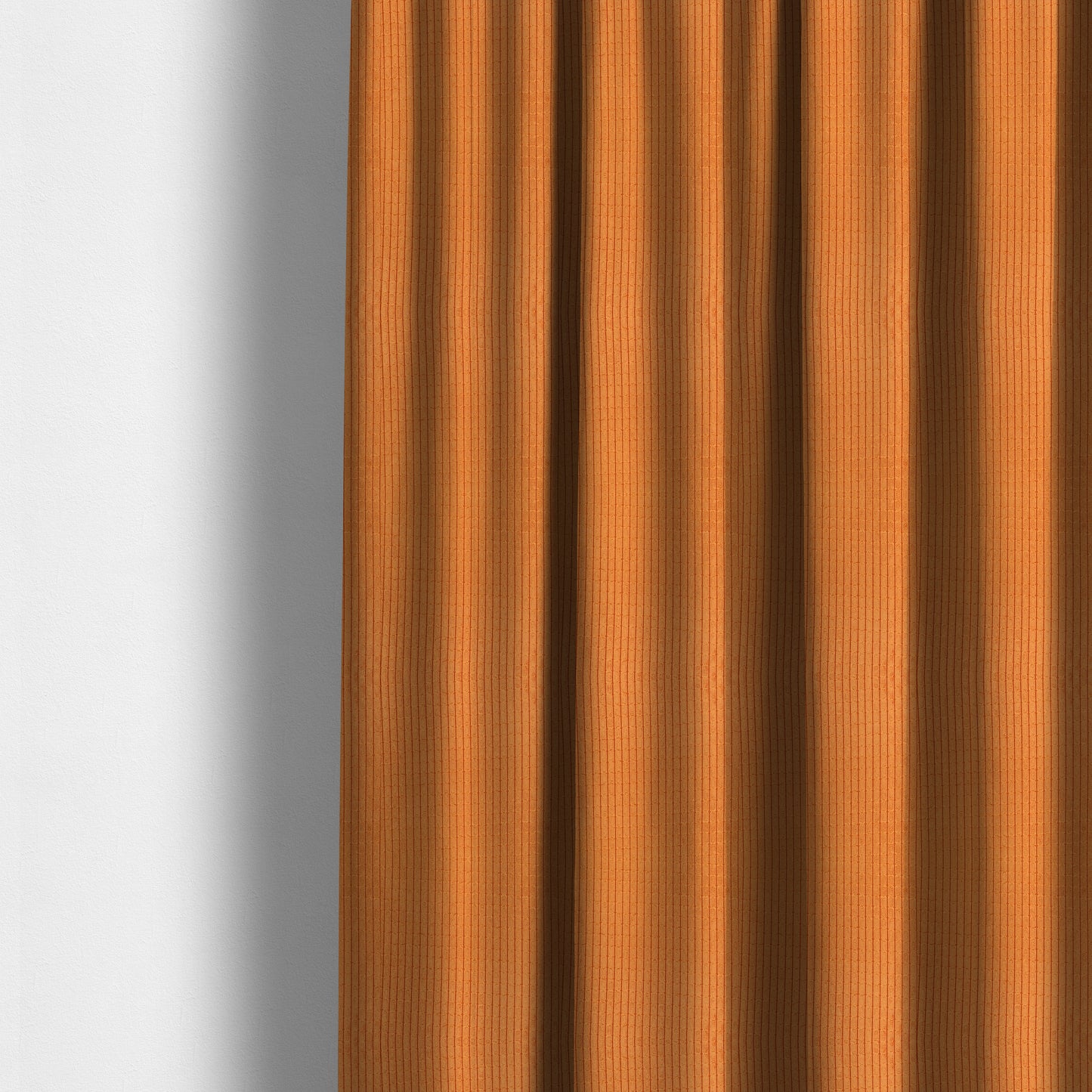 Didcot Brick Effect Corduroy Fabric In Orange Colour - Made To Measure Curtains