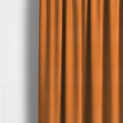 Didcot Brick Effect Corduroy Fabric In Orange Colour - Made To Measure Curtains