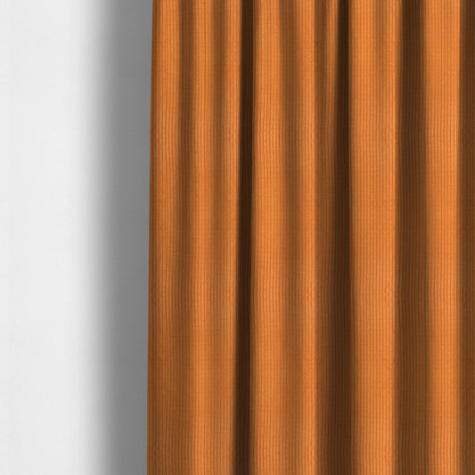 Didcot Brick Effect Corduroy Fabric In Orange Colour - Made To Measure Curtains