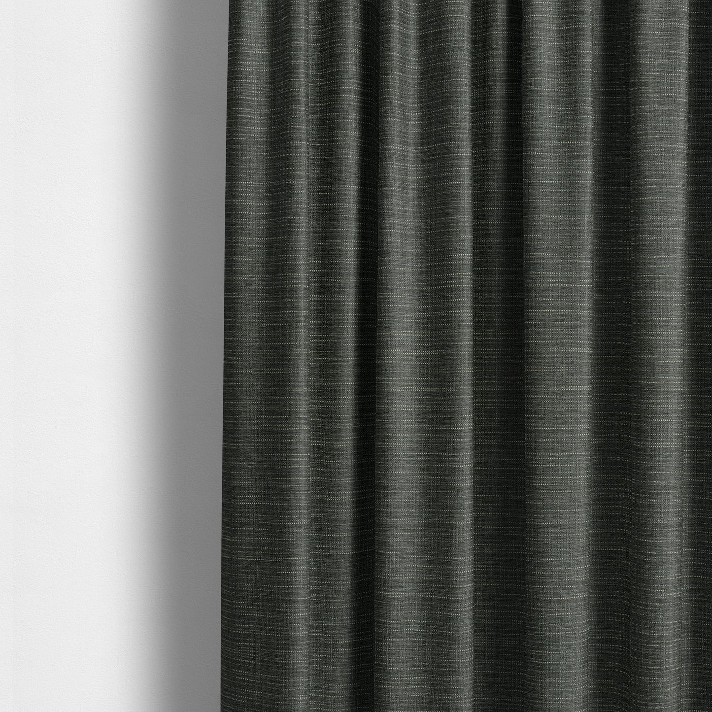 Dijon Heavily Textured Detailed Weave Material Charcoal Grey Furnishing Upholstery Fabrics - Made To Measure Curtains