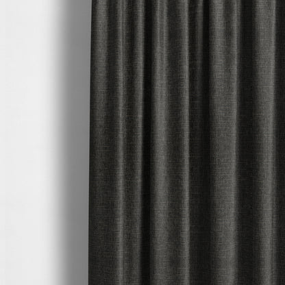 Dijon Heavily Textured Detailed Weave Material Black Grey Furnishing Upholstery Fabrics - Made To Measure Curtains