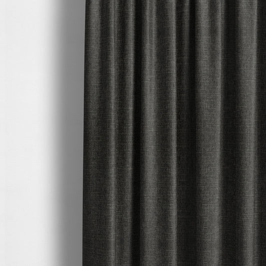 Dijon Heavily Textured Detailed Weave Material Black Grey Furnishing Upholstery Fabrics - Made To Measure Curtains