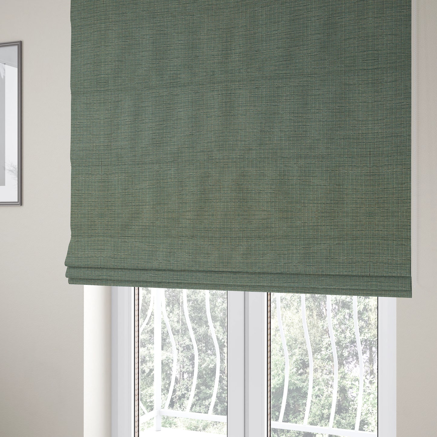 Dijon Heavily Textured Detailed Weave Material Turquoise Teal Furnishing Upholstery Fabrics - Roman Blinds