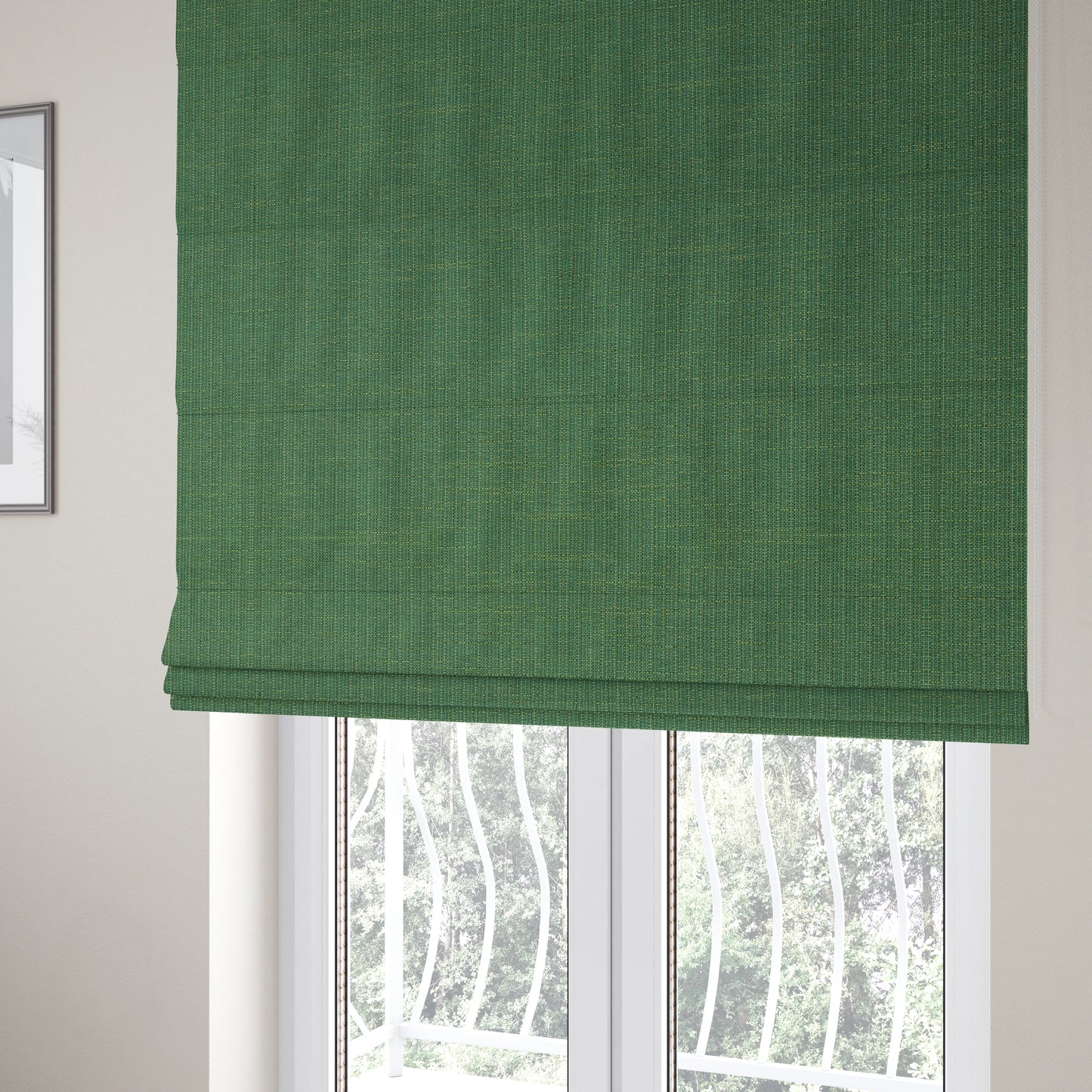 Dijon Heavily Textured Detailed Weave Material Coral Green Furnishing Upholstery Fabrics - Roman Blinds