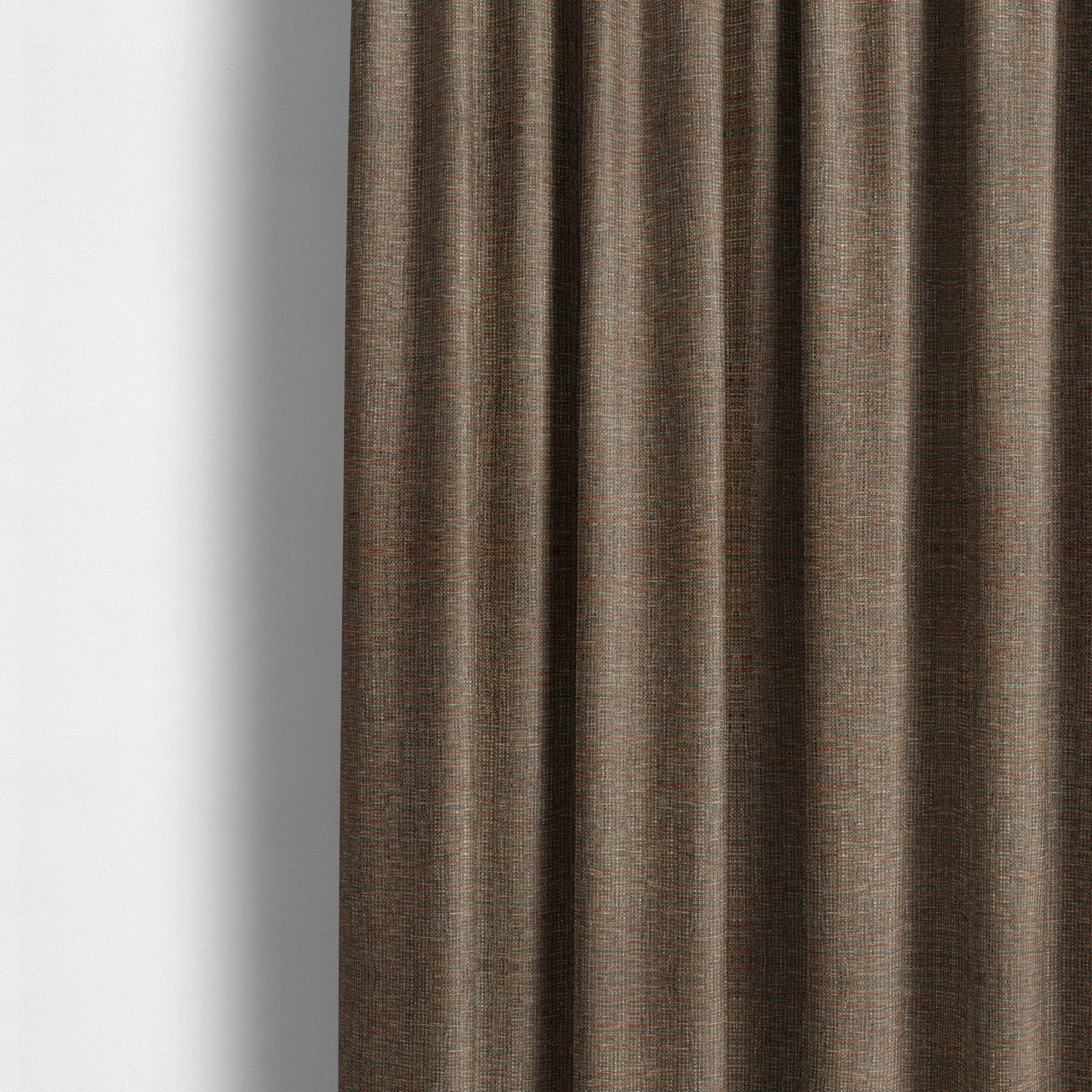 Durban Multicoloured Textured Weave Furnishing Fabric In Orange Colour - Made To Measure Curtains