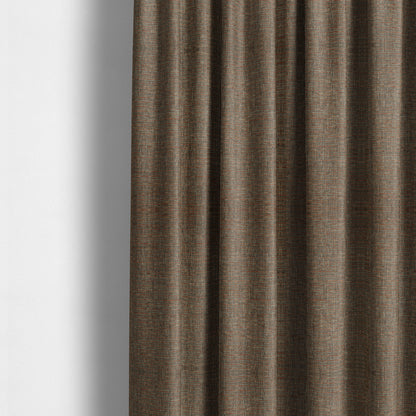 Durban Multicoloured Textured Weave Furnishing Fabric In Orange Colour - Made To Measure Curtains