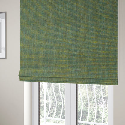 Durban Multicoloured Textured Weave Furnishing Fabric In Green Colour - Roman Blinds