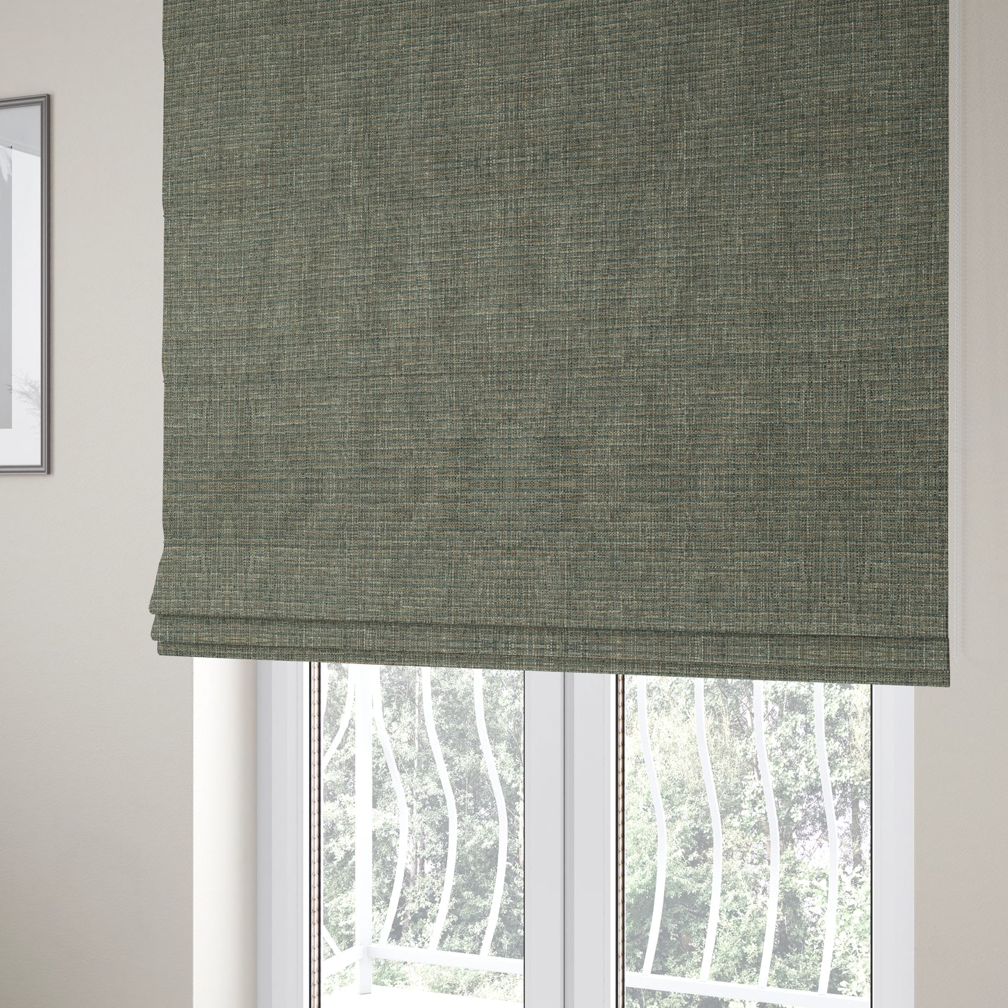 Durban Multicoloured Textured Weave Furnishing Fabric In Blue Colour - Roman Blinds