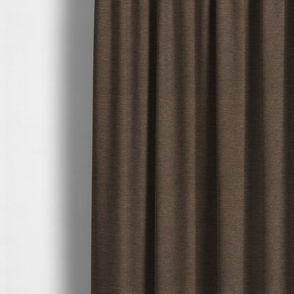 Earley Soft Matt Velvet Chenille Furnishing Upholstery Fabric In Brown Colour - Made To Measure Curtains