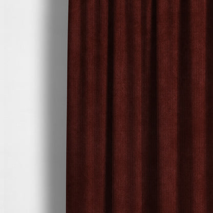 Earley Soft Matt Velvet Chenille Furnishing Upholstery Fabric In Terracotta Red Colour - Made To Measure Curtains