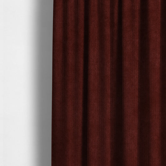 Earley Soft Matt Velvet Chenille Furnishing Upholstery Fabric In Terracotta Red Colour - Made To Measure Curtains