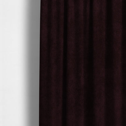 Earley Soft Matt Velvet Chenille Furnishing Upholstery Fabric In Wine Colour - Made To Measure Curtains