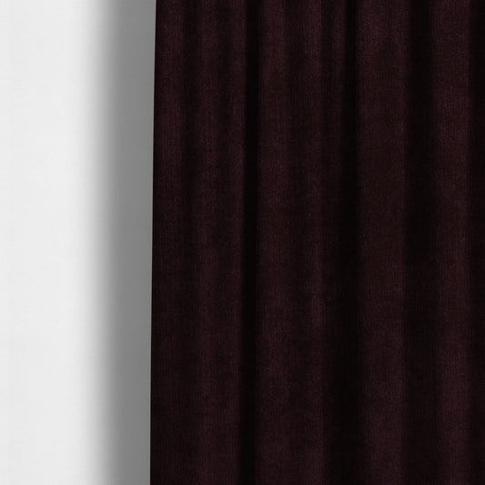 Earley Soft Matt Velvet Chenille Furnishing Upholstery Fabric In Wine Colour - Made To Measure Curtains