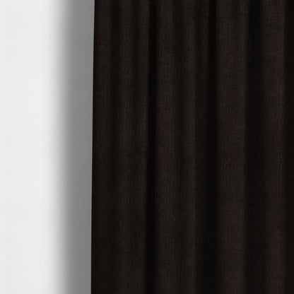 Earley Soft Matt Velvet Chenille Furnishing Upholstery Fabric In Chocolate Brown Colour - Made To Measure Curtains