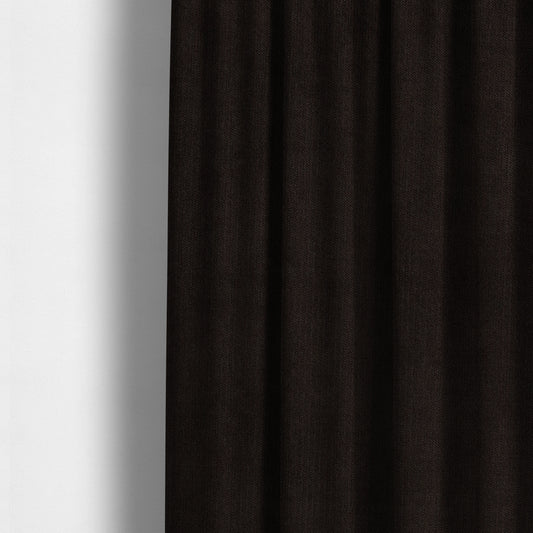 Earley Soft Matt Velvet Chenille Furnishing Upholstery Fabric In Chocolate Brown Colour - Made To Measure Curtains