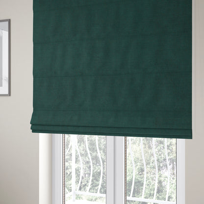 Earley Soft Matt Velvet Chenille Furnishing Upholstery Fabric In Ocean Teal Colour - Roman Blinds