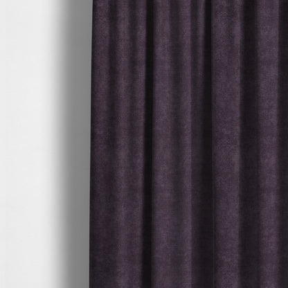 Earley Soft Matt Velvet Chenille Furnishing Upholstery Fabric In Purple Colour - Made To Measure Curtains