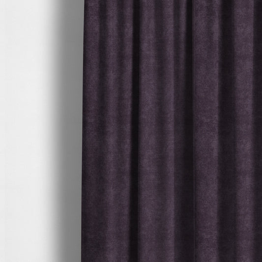 Earley Soft Matt Velvet Chenille Furnishing Upholstery Fabric In Purple Colour - Made To Measure Curtains