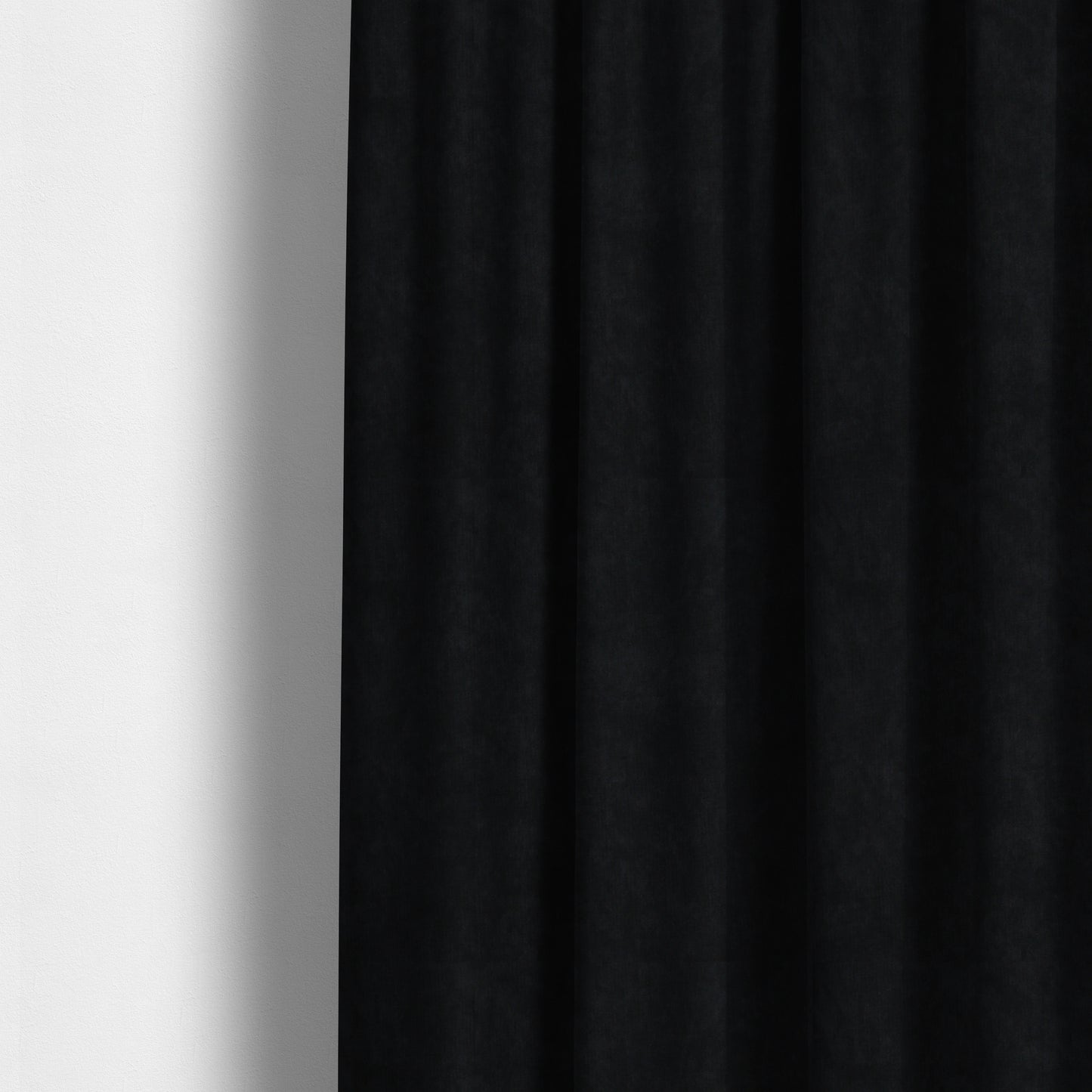 Earley Soft Matt Velvet Chenille Furnishing Upholstery Fabric In Black Colour - Made To Measure Curtains