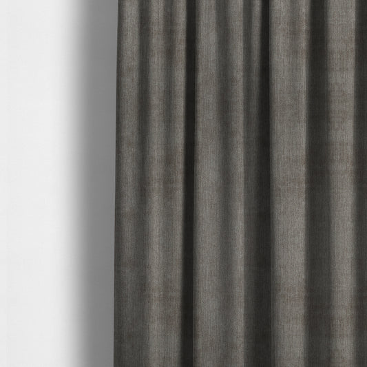 Earley Soft Matt Velvet Chenille Furnishing Upholstery Fabric In Brown Taupe Colour - Made To Measure Curtains