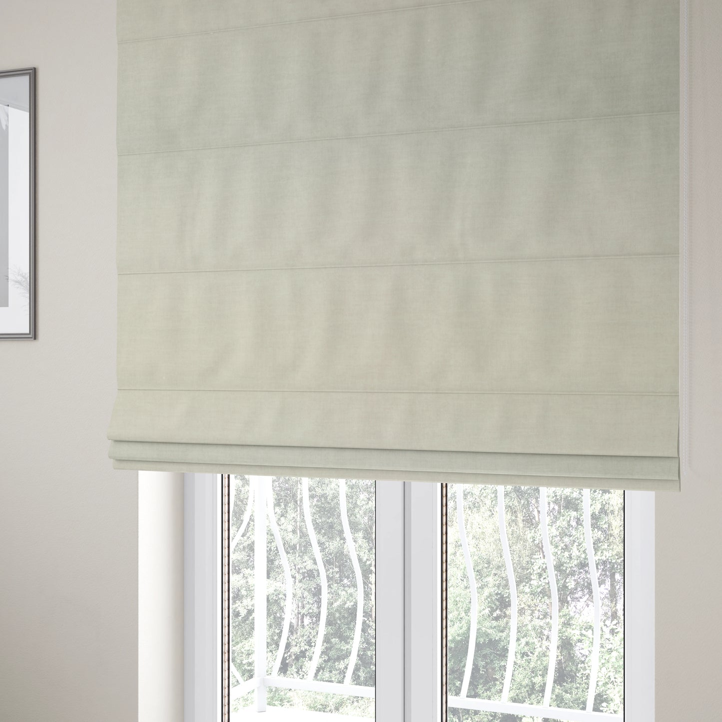 Faleolo Thick Durable Soft Velvet Material Beige Colour Upholstery Fabric - Roman Blinds