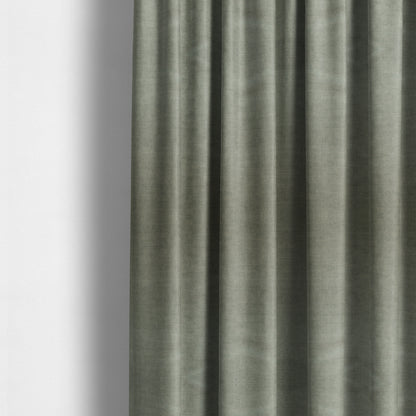 Faleolo Thick Durable Soft Velvet Material Silver Grey Colour Upholstery Fabric - Made To Measure Curtains