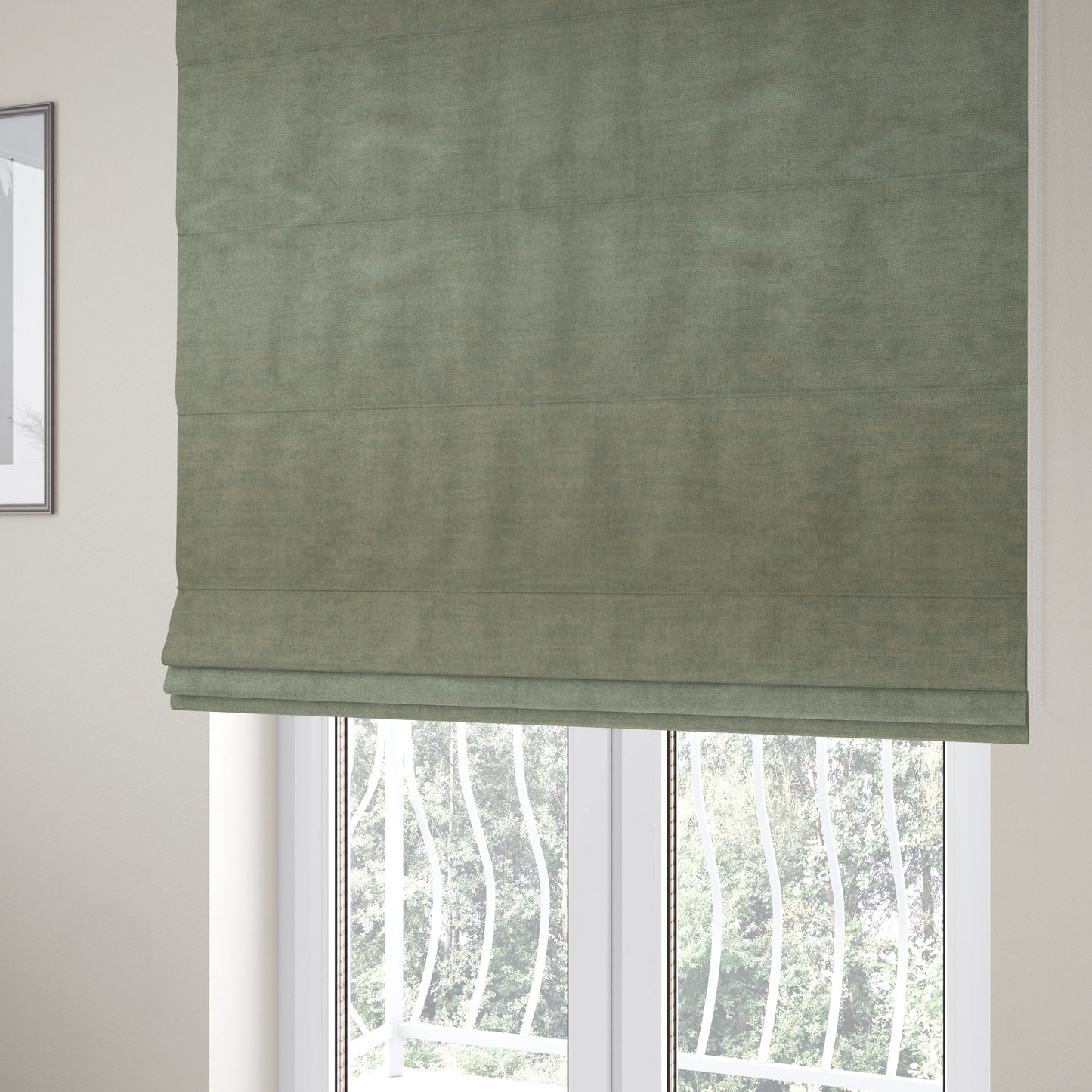 Faleolo Thick Durable Soft Velvet Material Silver Grey Colour Upholstery Fabric - Roman Blinds