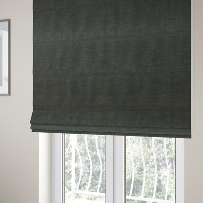 Faleolo Thick Durable Soft Velvet Material Black Dark Grey Colour Upholstery Fabric - Roman Blinds