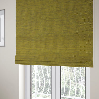 Festival Colourful Textured Chenille Plain Upholstery Fabric In Yellow - Roman Blinds