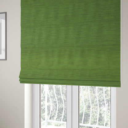 Festival Colourful Textured Chenille Plain Upholstery Fabric In Green Lime - Roman Blinds