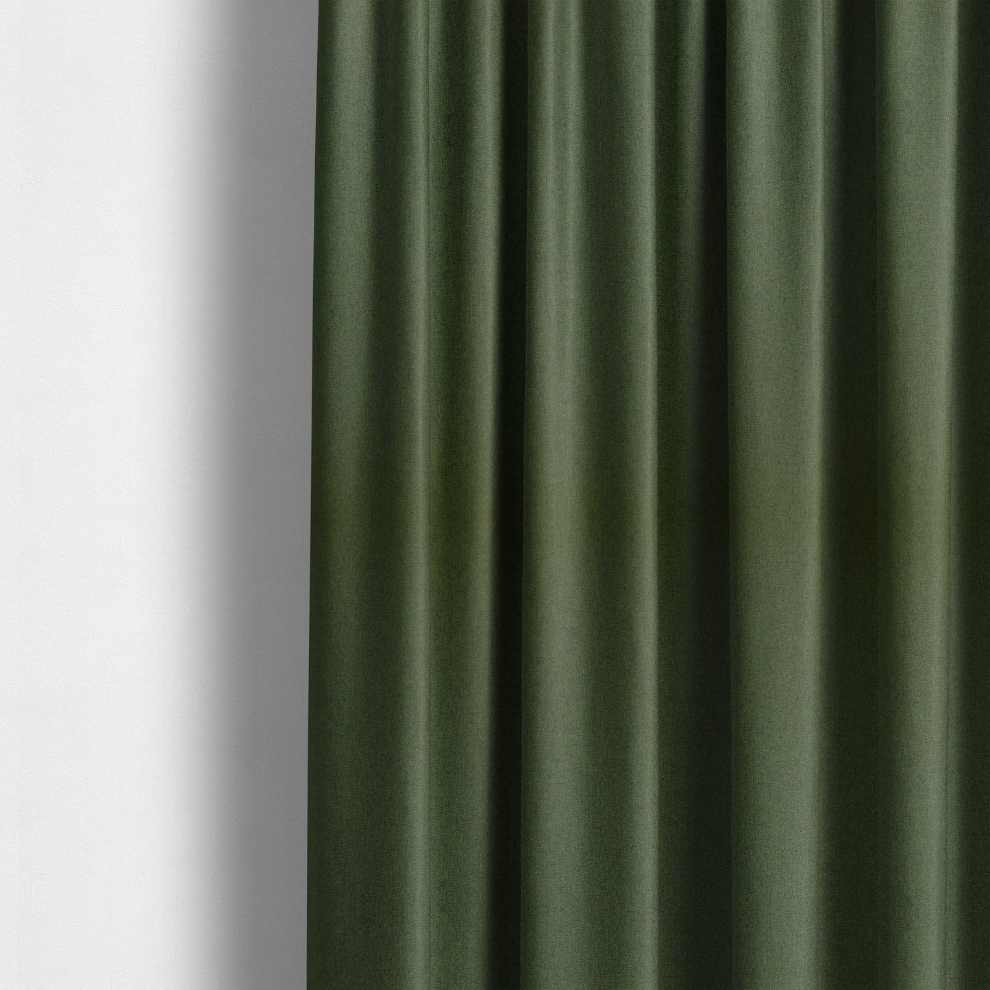 Florence Soft Plain Chenille Army Green Colour Quality Upholstery Fabric - Made To Measure Curtains