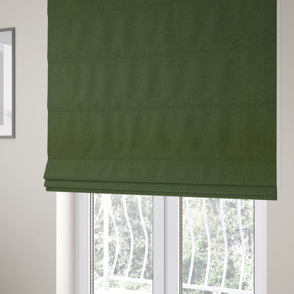 Florence Soft Plain Chenille Army Green Colour Quality Upholstery Fabric - Roman Blinds