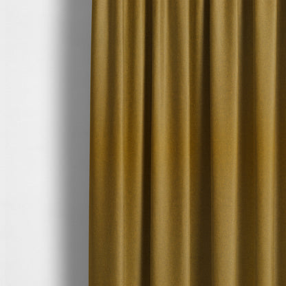 Florence Soft Plain Chenille Yellow Mustard Colour Quality Upholstery Fabric - Made To Measure Curtains