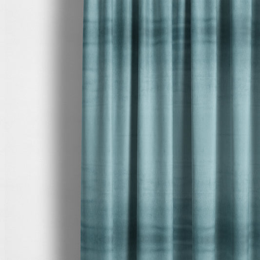 Florentine Soft Shine Textured Light Blue Colour Chenille Velvet Upholstery Fabric - Made To Measure Curtains