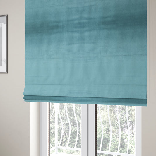 Florentine Soft Shine Textured Light Blue Colour Chenille Velvet Upholstery Fabric - Roman Blinds