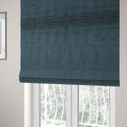 Florentine Soft Shine Textured Navy Blue Colour Chenille Velvet Upholstery Fabric - Roman Blinds