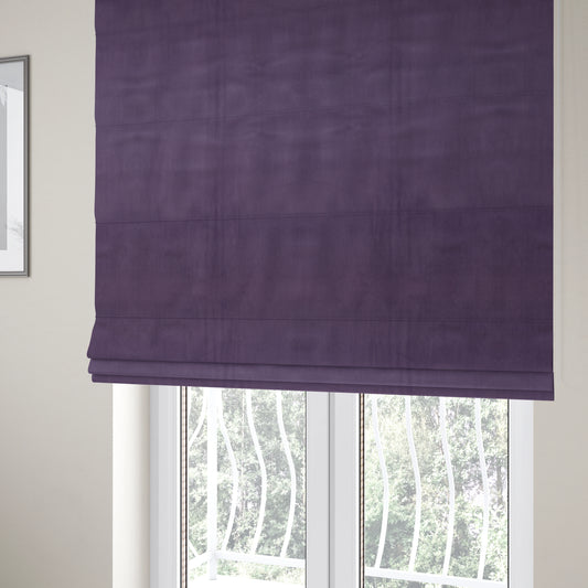 Florentine Soft Shine Textured Purple Colour Chenille Velvet Upholstery Fabric - Roman Blinds