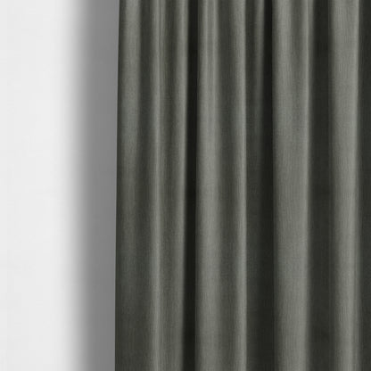 Florentine Soft Shine Textured Grey Colour Chenille Velvet Upholstery Fabric - Made To Measure Curtains