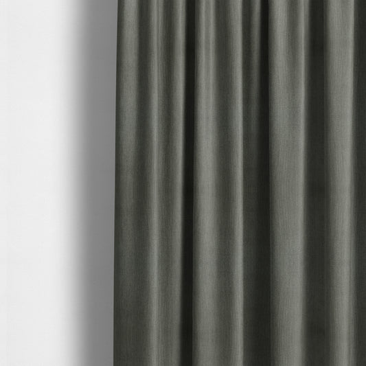 Florentine Soft Shine Textured Grey Colour Chenille Velvet Upholstery Fabric - Made To Measure Curtains