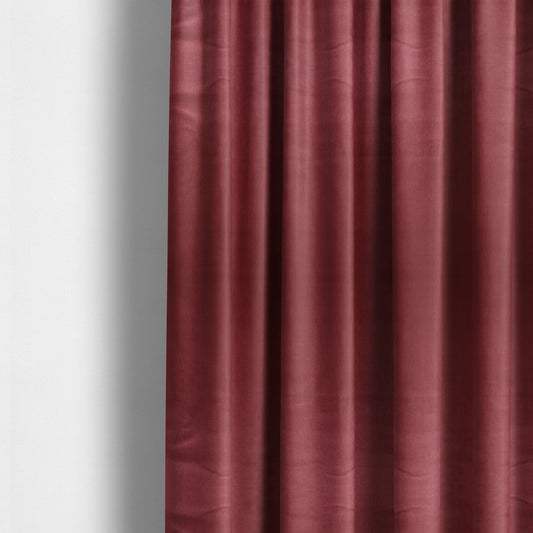 Florentine Soft Shine Textured Red Burgundy Colour Chenille Velvet Upholstery Fabric - Made To Measure Curtains