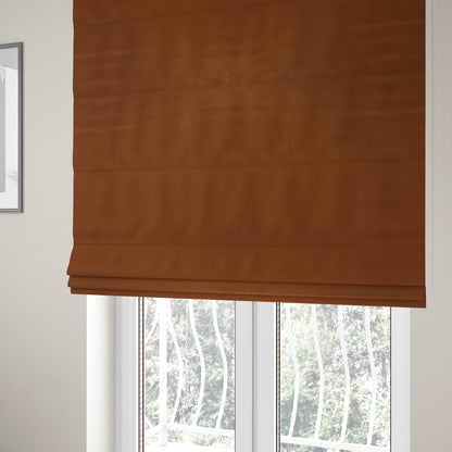 Florentine Soft Shine Textured Orange Colour Chenille Velvet Upholstery Fabric - Roman Blinds